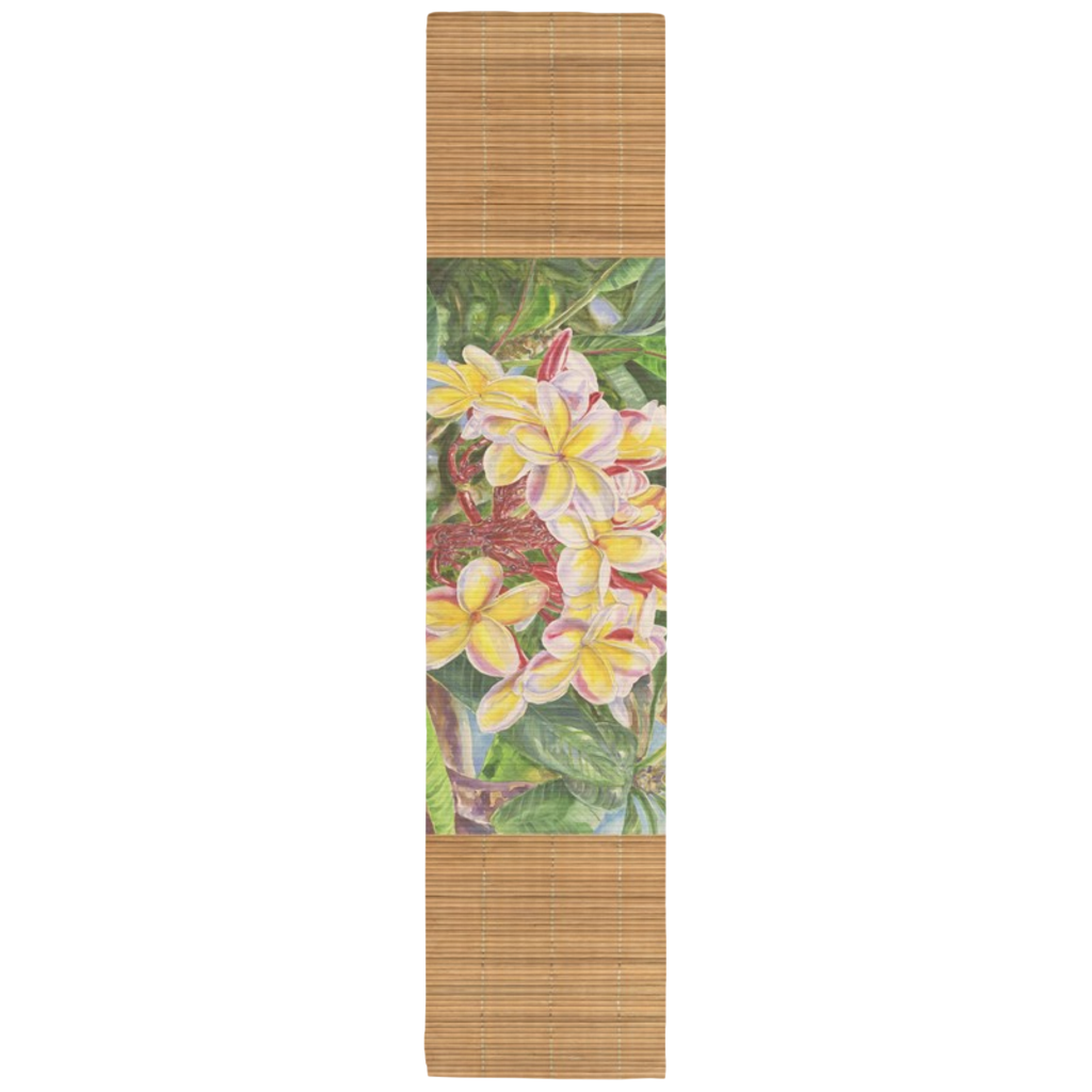 Hawaiian Bamboo Plumeria Table Runner - Floravita Island