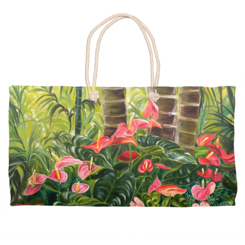 Tropical Pink Flower Tote