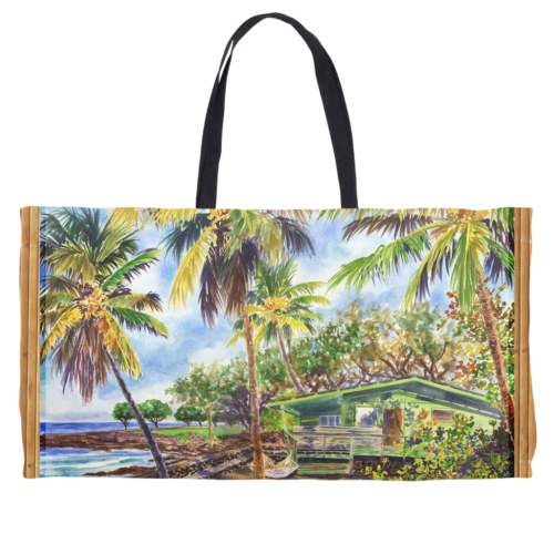 Green Kona Beach Shack Weekender Tote is a perfect casual accessory to showcase your love for islands. Ideal for shopping around town or a relaxing day at the beach.
